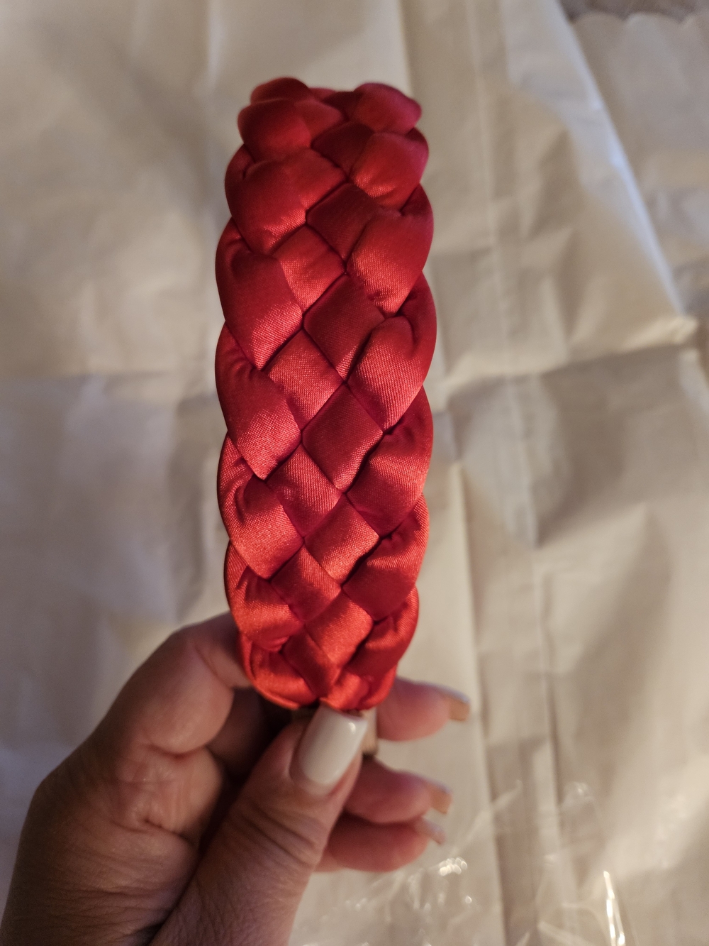 Red Braided Satin Headband - Women Accessories